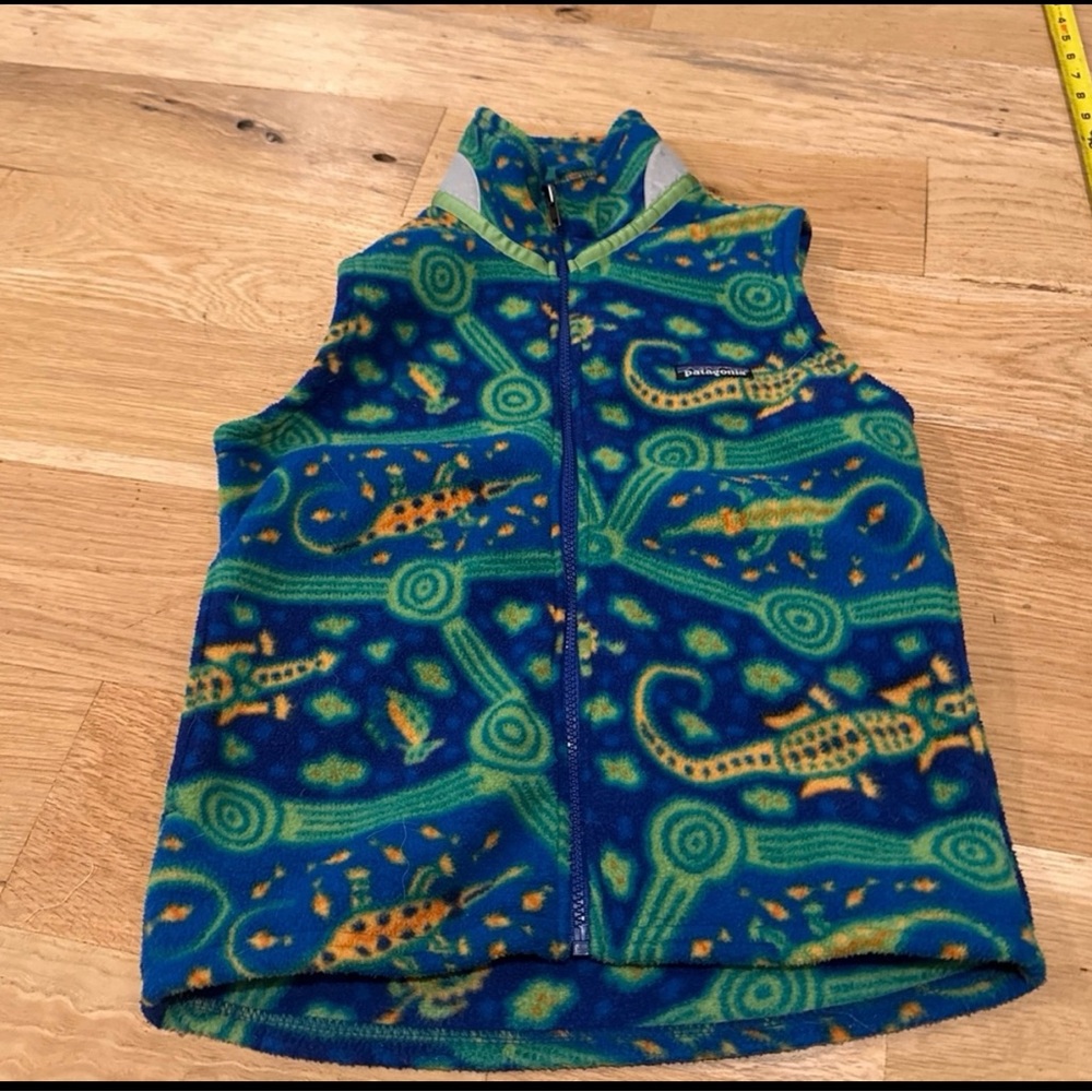 RARE Vintage 1990’s Patagonia Bluegrass Crocodile Synchilla Vest Kids 8